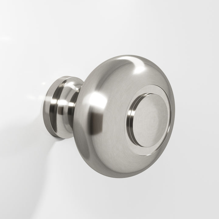 Colonial Bronze 1920 Round grooved Cabinet Knob in Satin Nickel