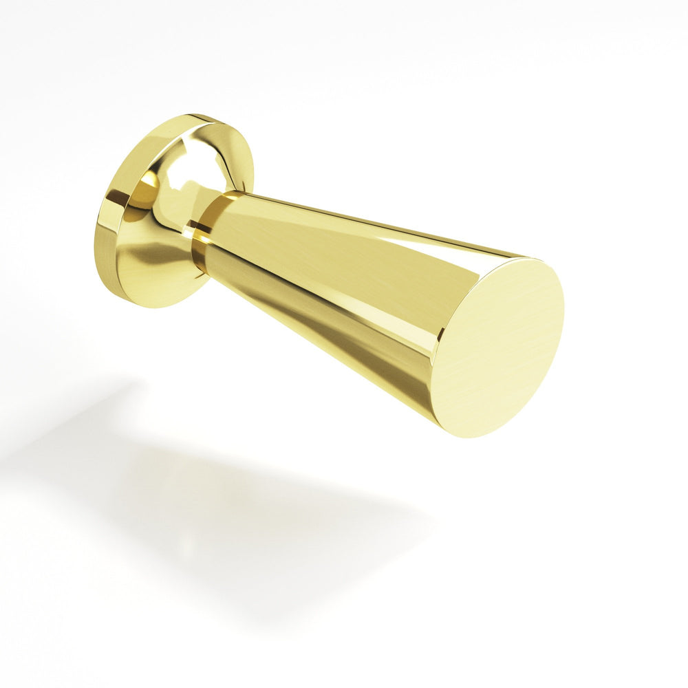 Colonial Bronze 195 Round tapered T Cabinet Knob in Unlacquered Polished Brass
