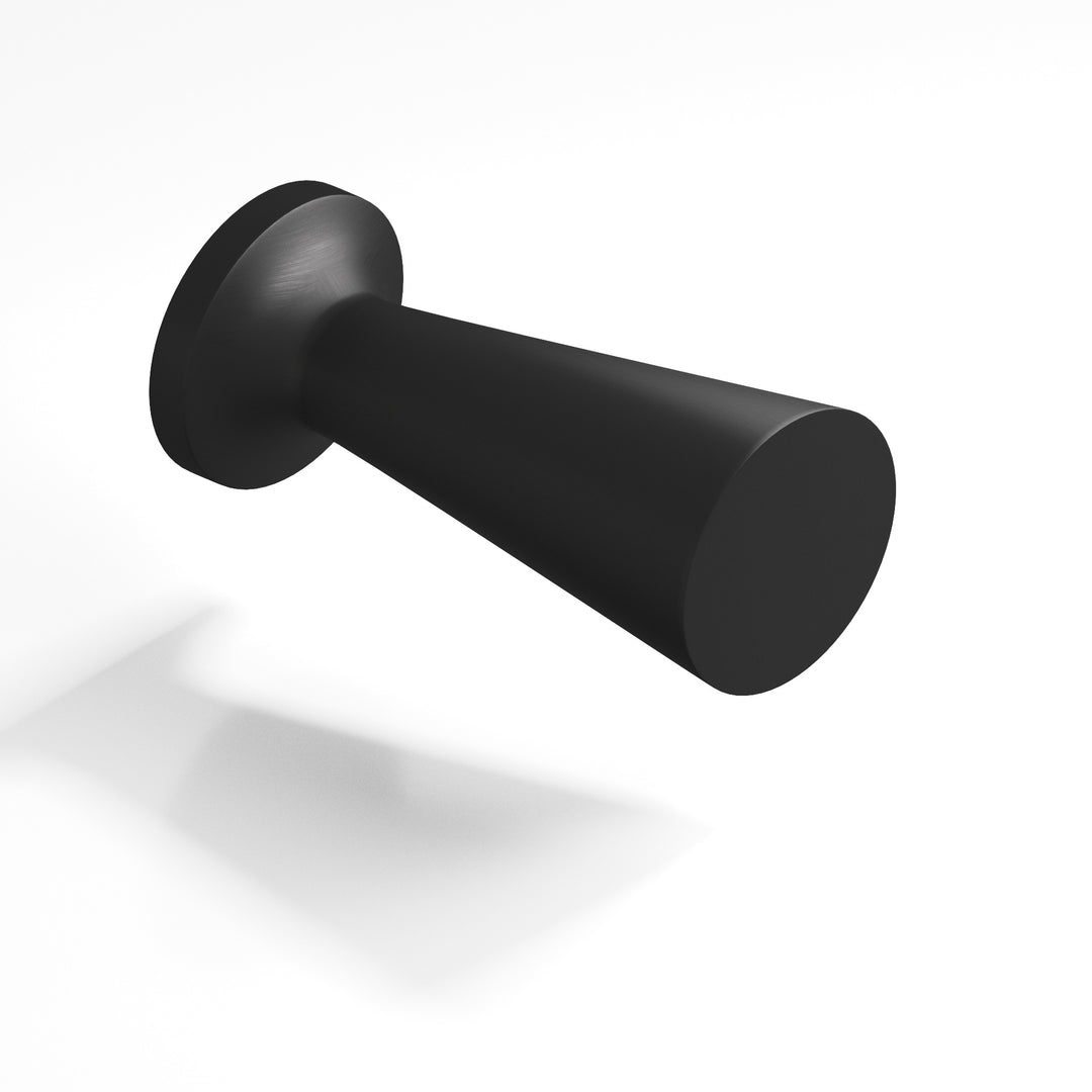 Colonial Bronze 195 Round tapered T Cabinet Knob in Matte Satin Black