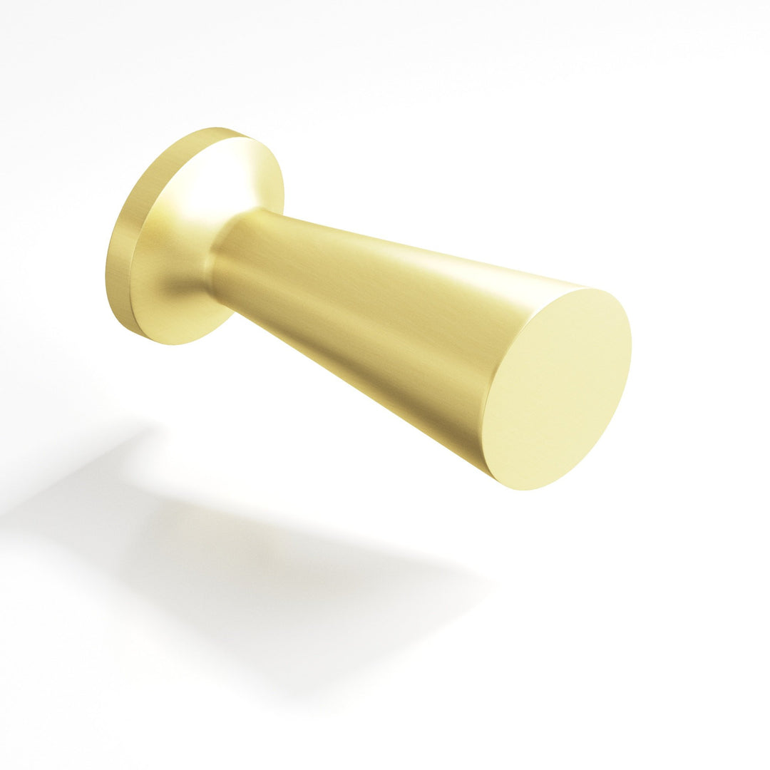 Colonial Bronze 195 Round tapered T Cabinet Knob in Matte Satin Brass