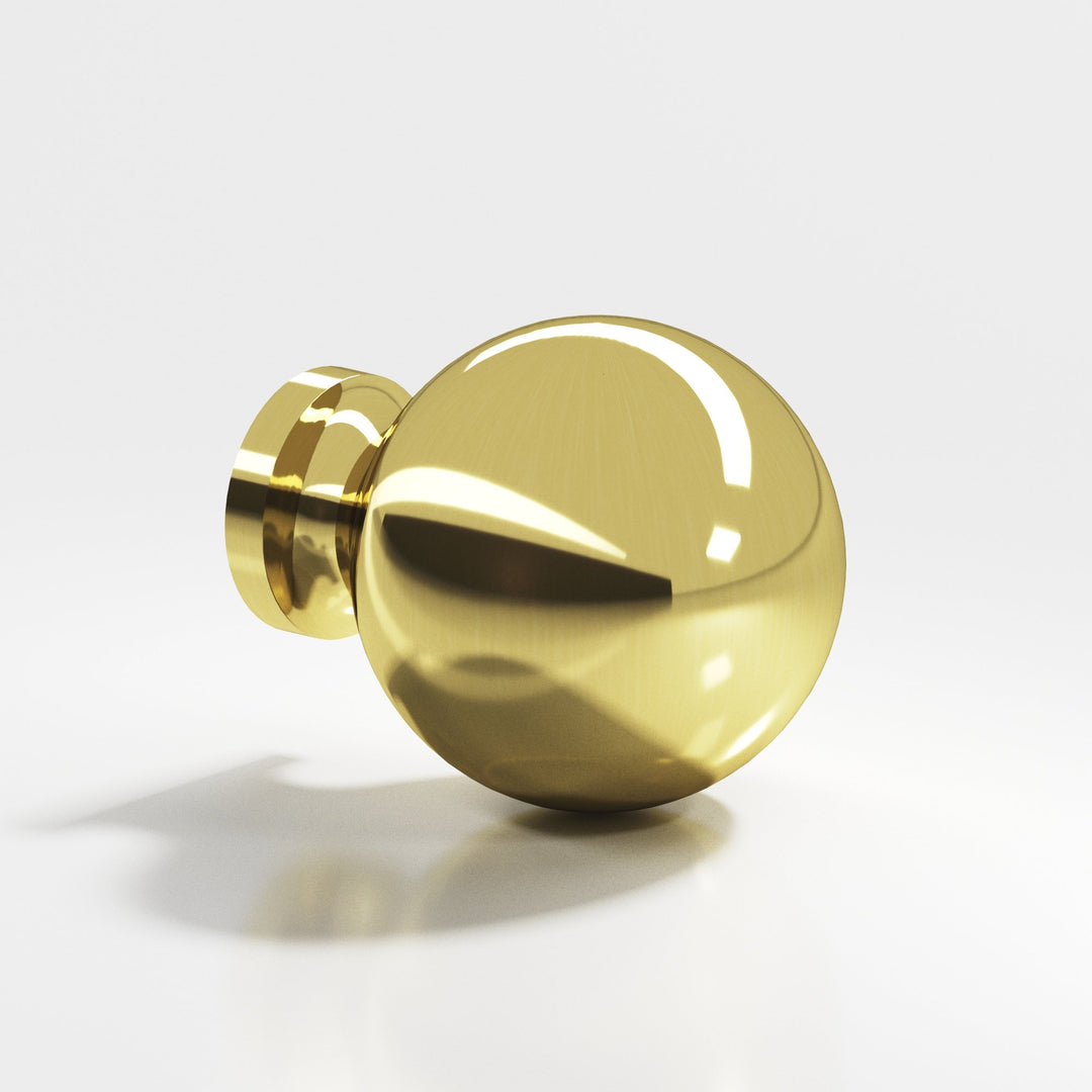 Colonial Bronze 196 Round Cabinet Knob in Unlacquered Polished Brass