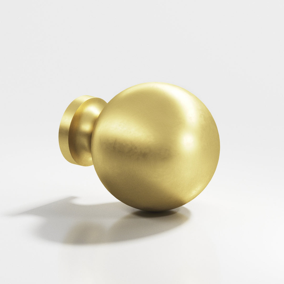Colonial Bronze 196 Round Cabinet Knob in Matte Satin Brass
