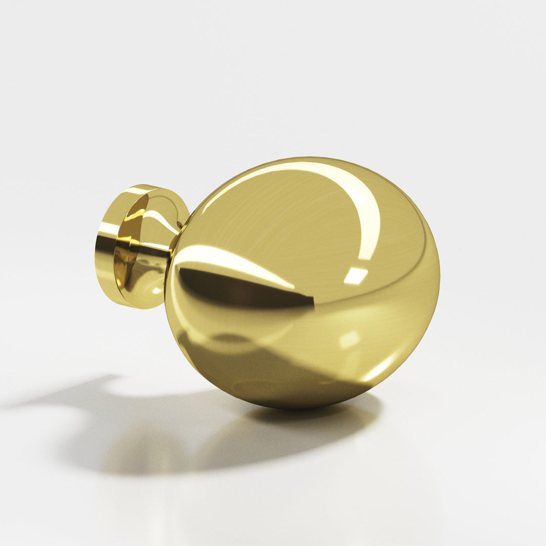 Colonial Bronze 199 Oval Cabinet Knob in Unlacquered Polished Brass