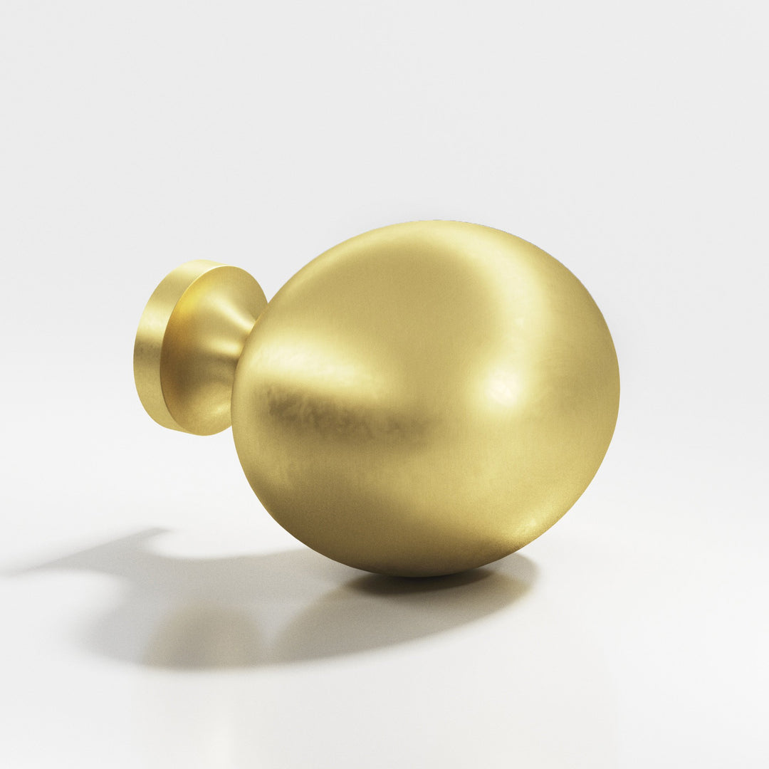 Colonial Bronze 199 Oval Cabinet Knob in Matte Satin Brass