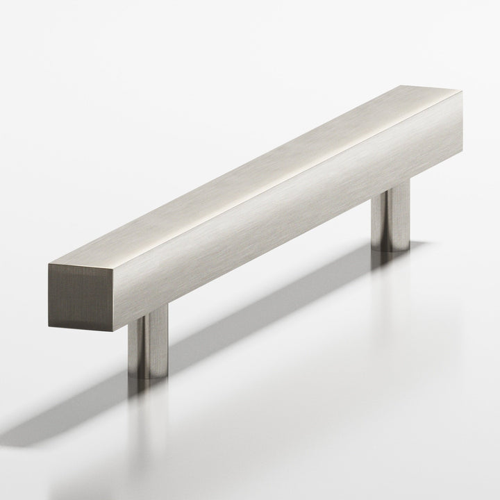 Colonial Bronze 217BB Square Back-to-Back Shower Door Pull Kit with straight posts in Satin Nickel