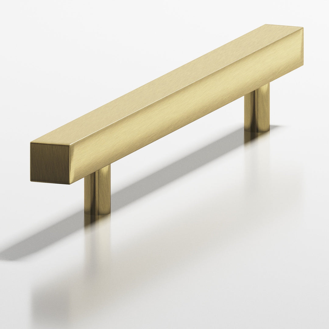 Colonial Bronze 217BB Square Back-to-Back Shower Door Pull Kit with straight posts in Antique Brass