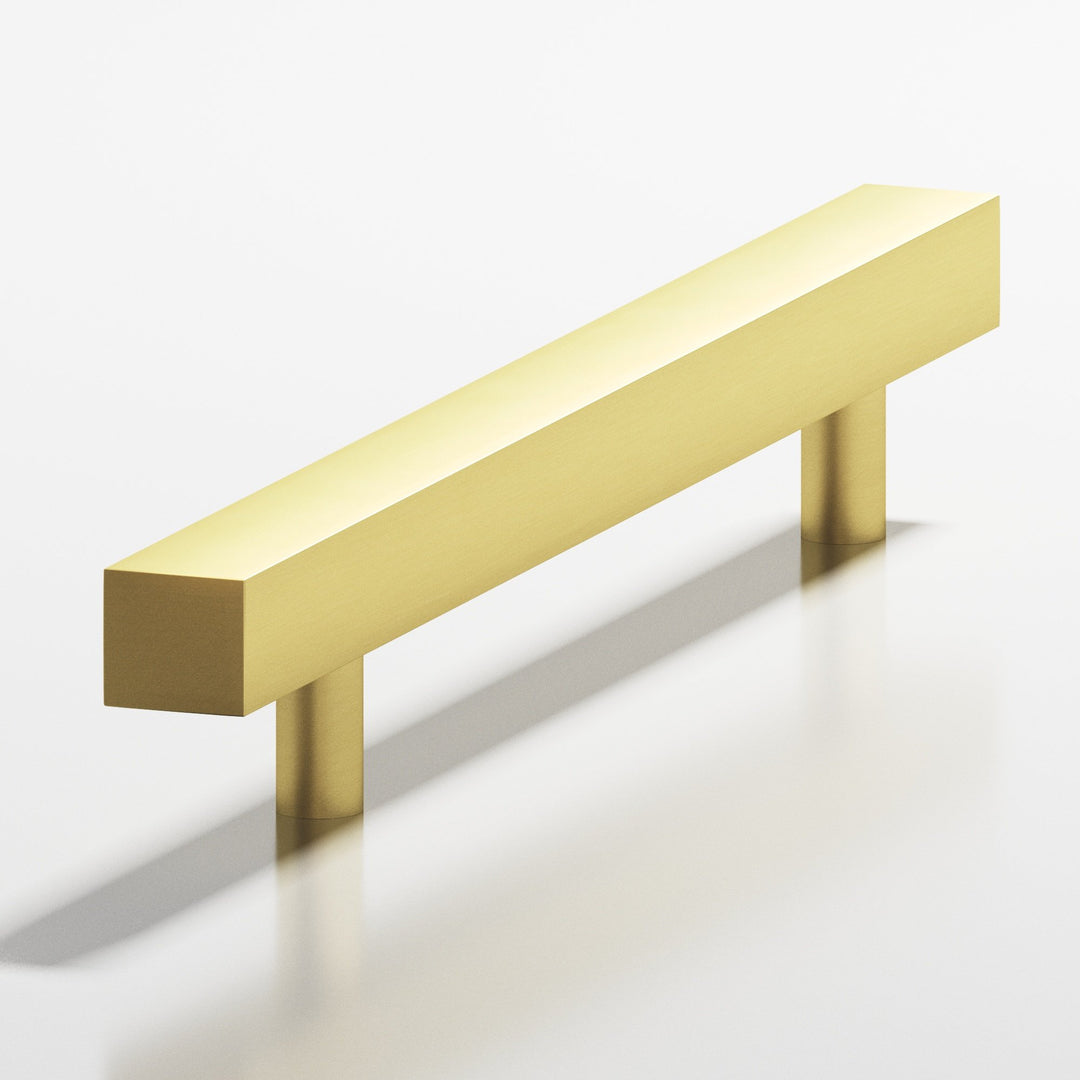 Colonial Bronze 217BB Square Back-to-Back Shower Door Pull Kit with straight posts in Matte Satin Brass