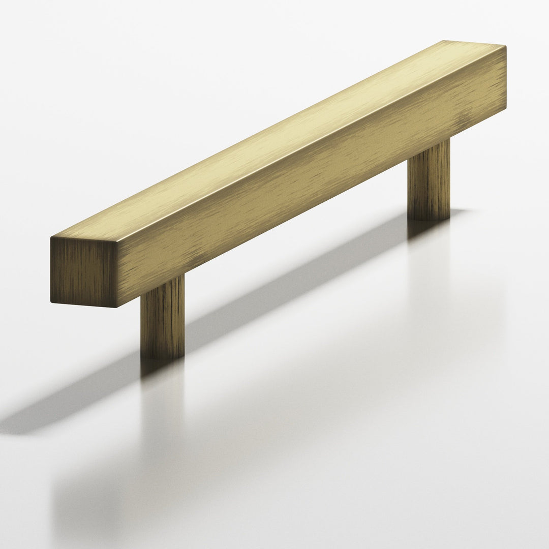 Colonial Bronze 217 Square Cabinet Pull with straight posts in Matte Antique Satin Brass