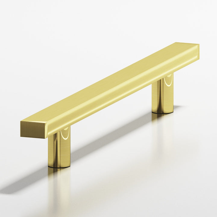 Colonial Bronze 254 Rectangular Cabinet Pull with straight posts in Unlacquered Polished Brass