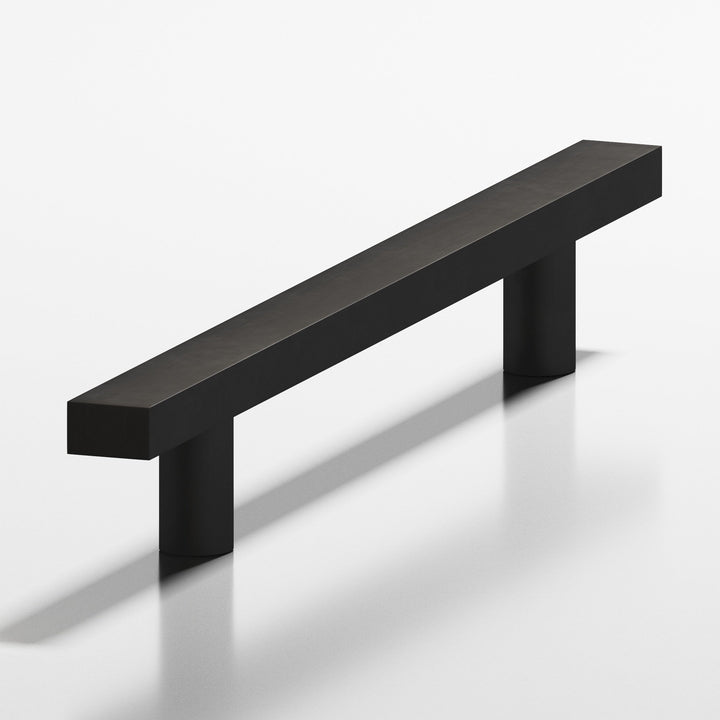 Colonial Bronze 254 Rectangular Cabinet Pull with straight posts in Matte Satin Black