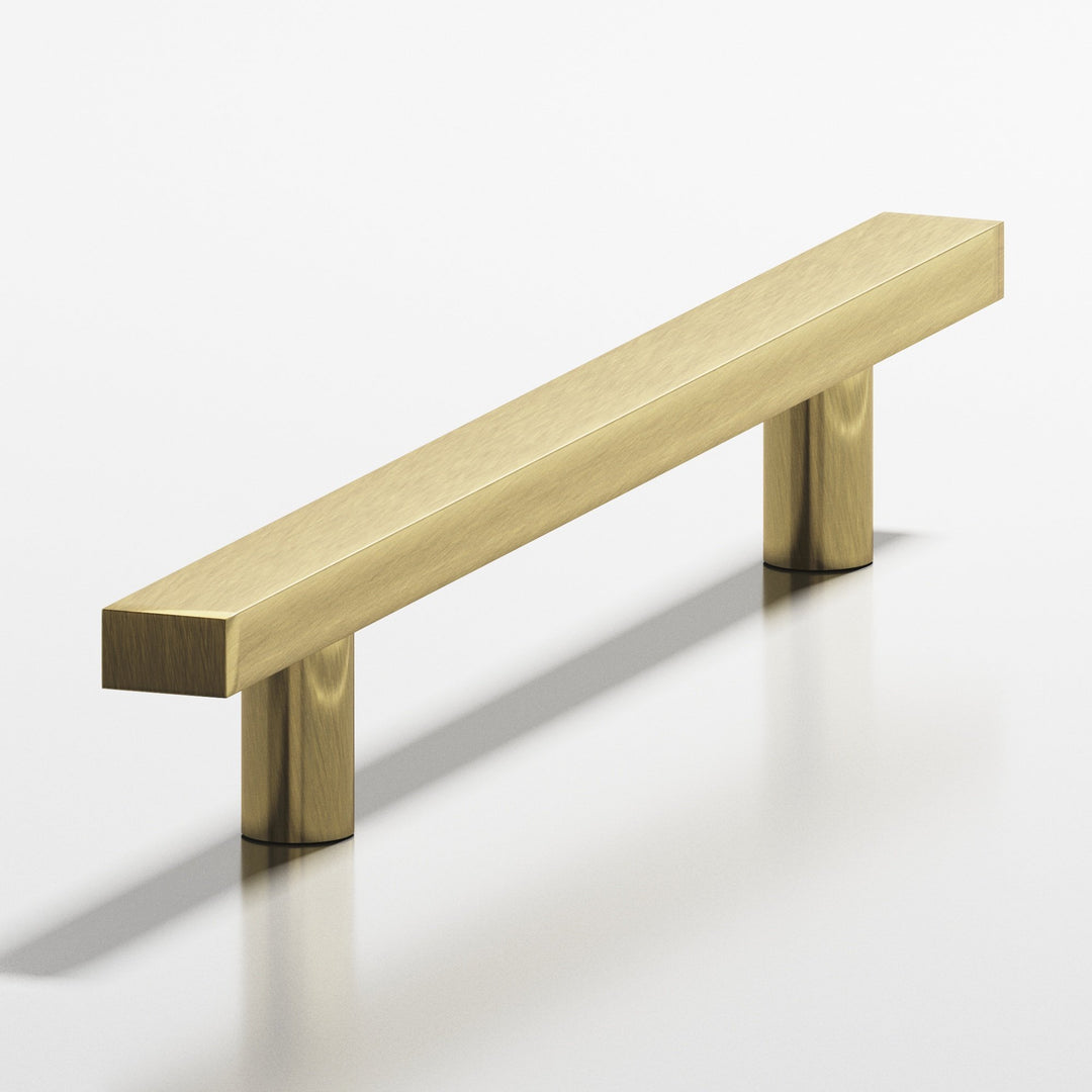 Colonial Bronze 508 Rectangular Cabinet Pull with straight posts in Antique Brass