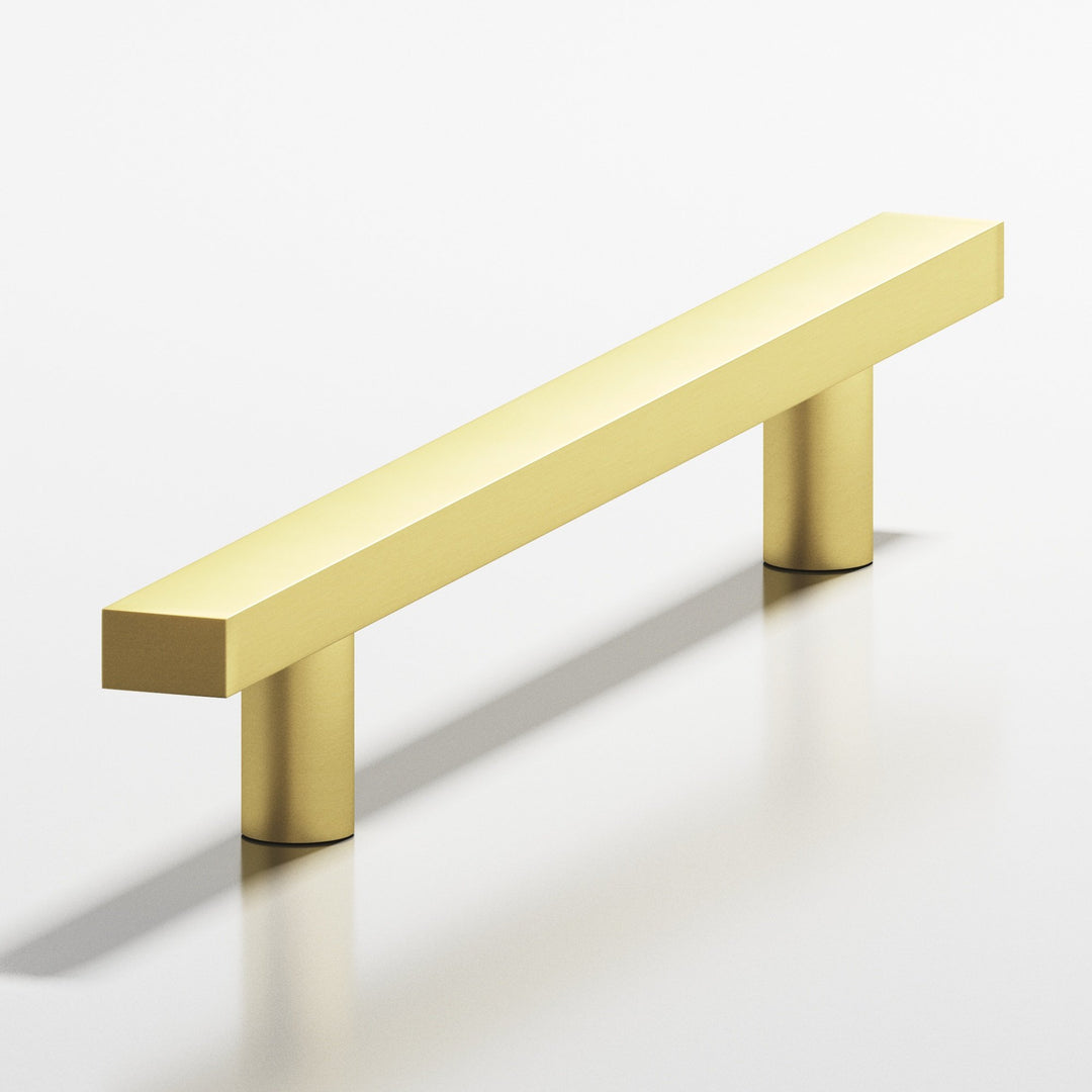 Colonial Bronze 508 Rectangular Cabinet Pull with straight posts in Matte Satin Brass