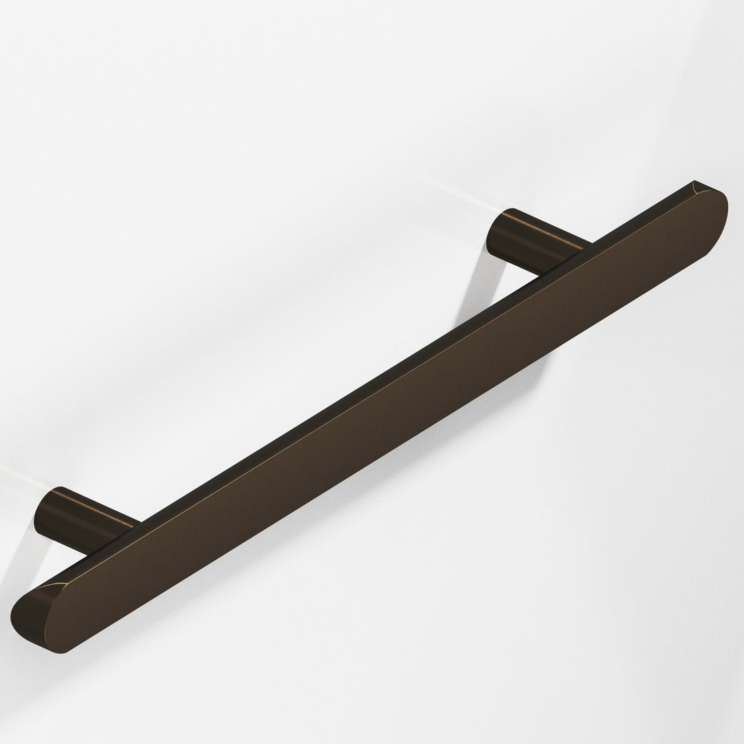 Colonial Bronze 256BB Half-round Back-to-Back Shower Door Pull Kit with straight posts and rounded ends in Oil Rubbed Bronze