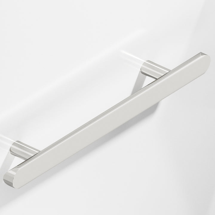 Colonial Bronze 256 Half-round Cabinet Pull with straight posts and rounded ends in Polished Nickel