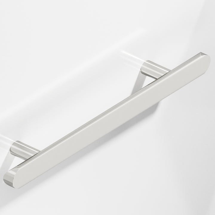 Colonial Bronze 256 Half-round Cabinet Pull with straight posts and rounded ends in Polished Nickel