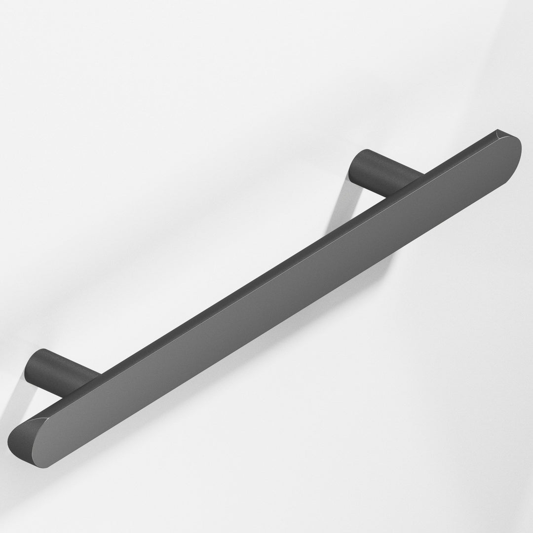 Colonial Bronze 256 Half-round Cabinet Pull with straight posts and rounded ends in Matte Graphite