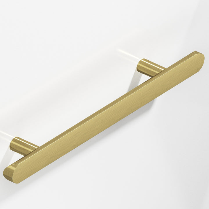 Colonial Bronze 256 Half-round Cabinet Pull with straight posts and rounded ends in Antique Brass