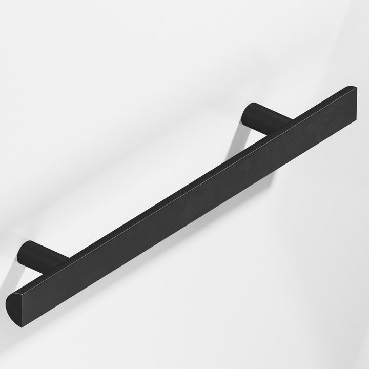 Colonial Bronze 257 Half-round Cabinet Pull with straight posts in Matte Satin Black