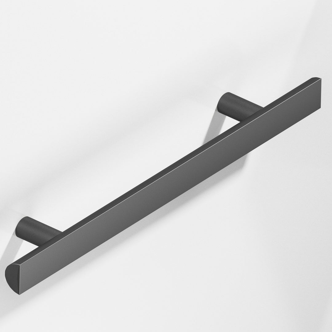 Colonial Bronze 257 Half-round Cabinet Pull with straight posts in Matte Graphite
