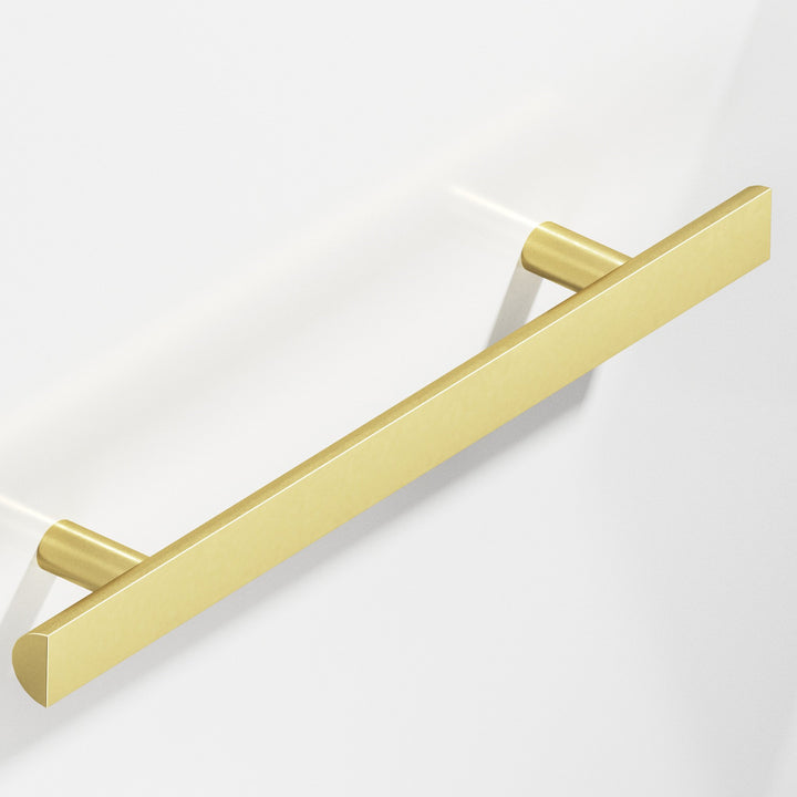 Colonial Bronze 257 Half-round Cabinet Pull with straight posts in Matte Satin Brass