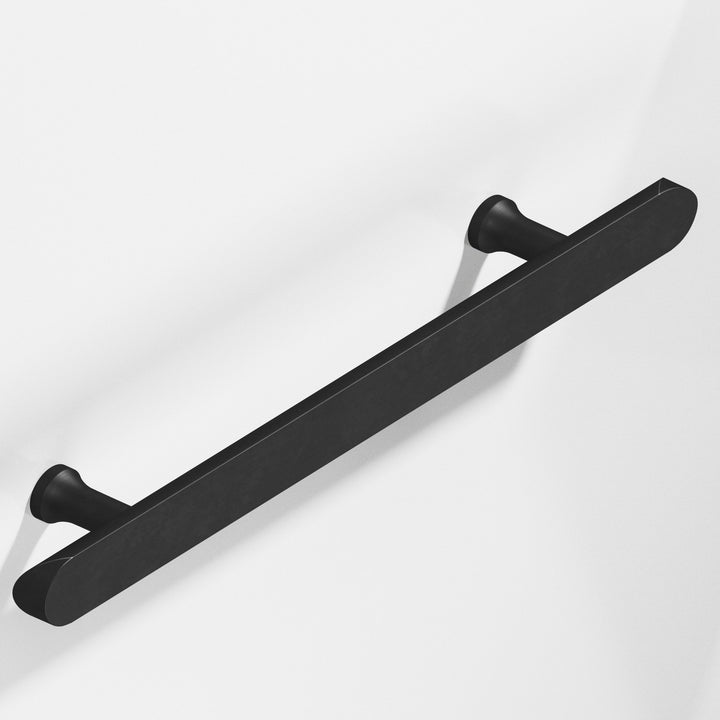 Colonial Bronze 259 Half-round Cabinet Pull with flared posts and rounded ends in Matte Satin Black