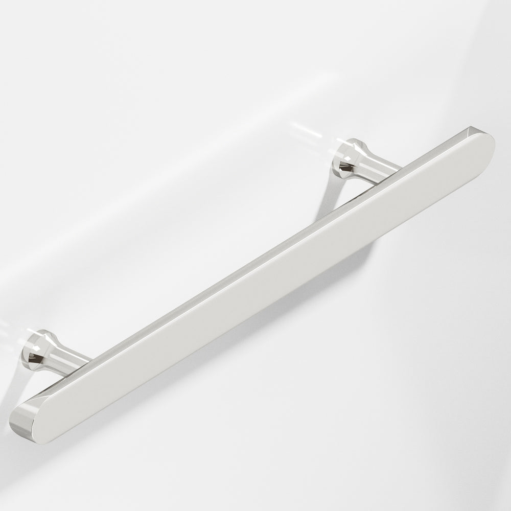 Colonial Bronze 259BB Half-round Back-to-Back Shower Door Pull Kit with flared posts and rounded ends in Polished Nickel