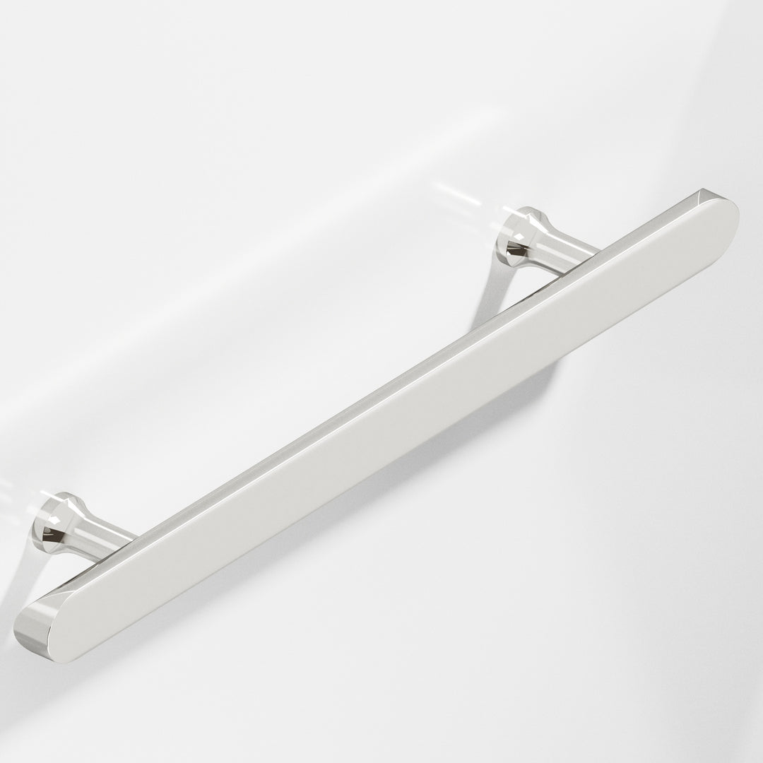 Colonial Bronze 259BB Half-round Back-to-Back Shower Door Pull Kit with flared posts and rounded ends in Polished Nickel