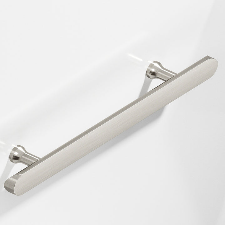 Colonial Bronze 259 Half-round Cabinet Pull with flared posts and rounded ends in Satin Nickel