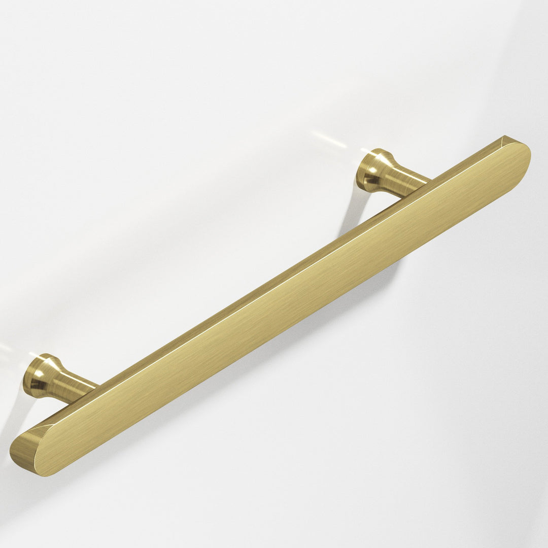 Colonial Bronze 259 Half-round Cabinet Pull with flared posts and rounded ends in Antique Brass