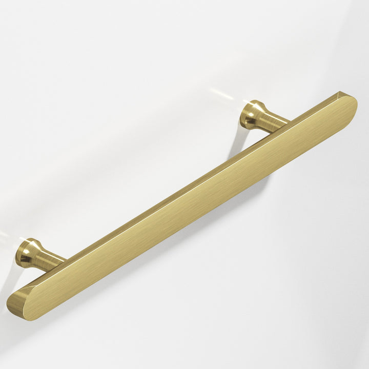 Colonial Bronze 259 Half-round Cabinet Pull with flared posts and rounded ends in Antique Brass