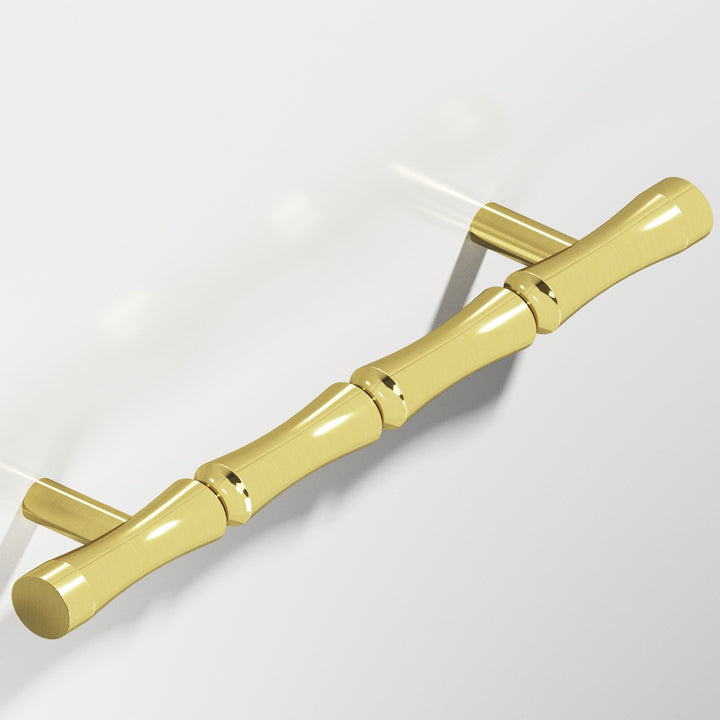 Colonial Bronze 260 Bamboo Cabinet Pull with straight posts in Unlacquered Polished Brass