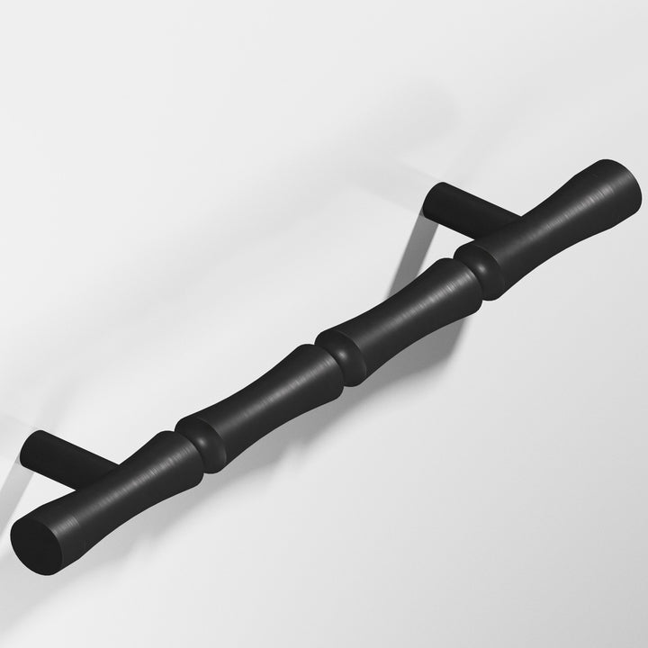 Colonial Bronze 262 Bamboo Appliance Pull with straight posts in Matte Satin Black
