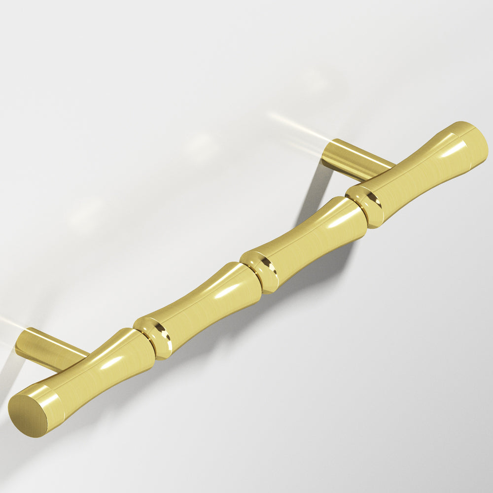 Colonial Bronze 261 Bamboo Door Pull with straight posts in Unlacquered Polished Brass