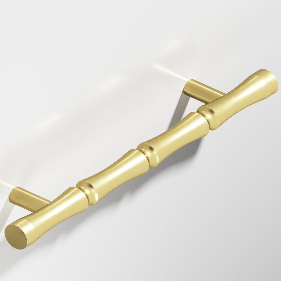 Colonial Bronze 261 Bamboo Door Pull with straight posts in Matte Satin Brass