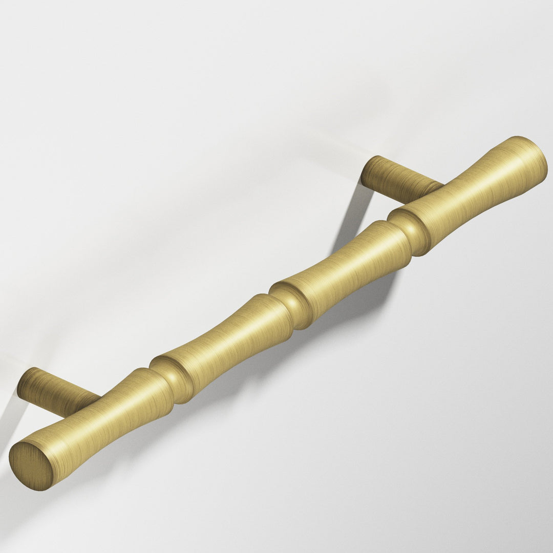 Colonial Bronze 261 Bamboo Door Pull with straight posts in Matte Antique Satin Brass