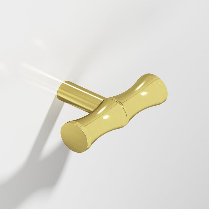 Colonial Bronze 263 Bamboo T Cabinet Knob with straight post in Unlacquered Polished Brass
