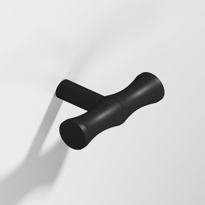 Colonial Bronze 263 Bamboo T Cabinet Knob with straight post in Matte Satin Black