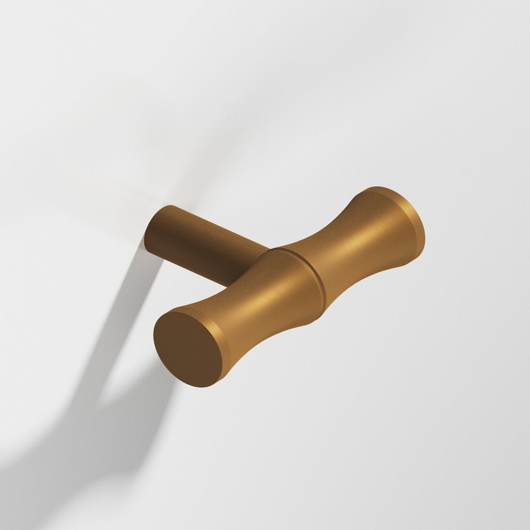 Colonial Bronze 263 Bamboo T Cabinet Knob with straight post in Matte Light Statuary Bronze