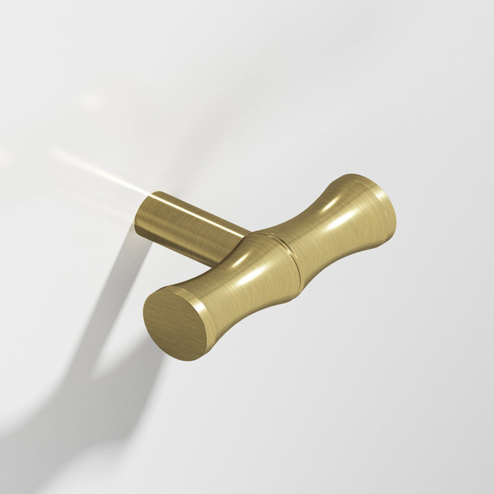 Colonial Bronze 263 Bamboo T Cabinet Knob with straight post in Antique Brass