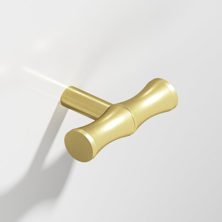Colonial Bronze 263 Bamboo T Cabinet Knob with straight post in Matte Satin Brass