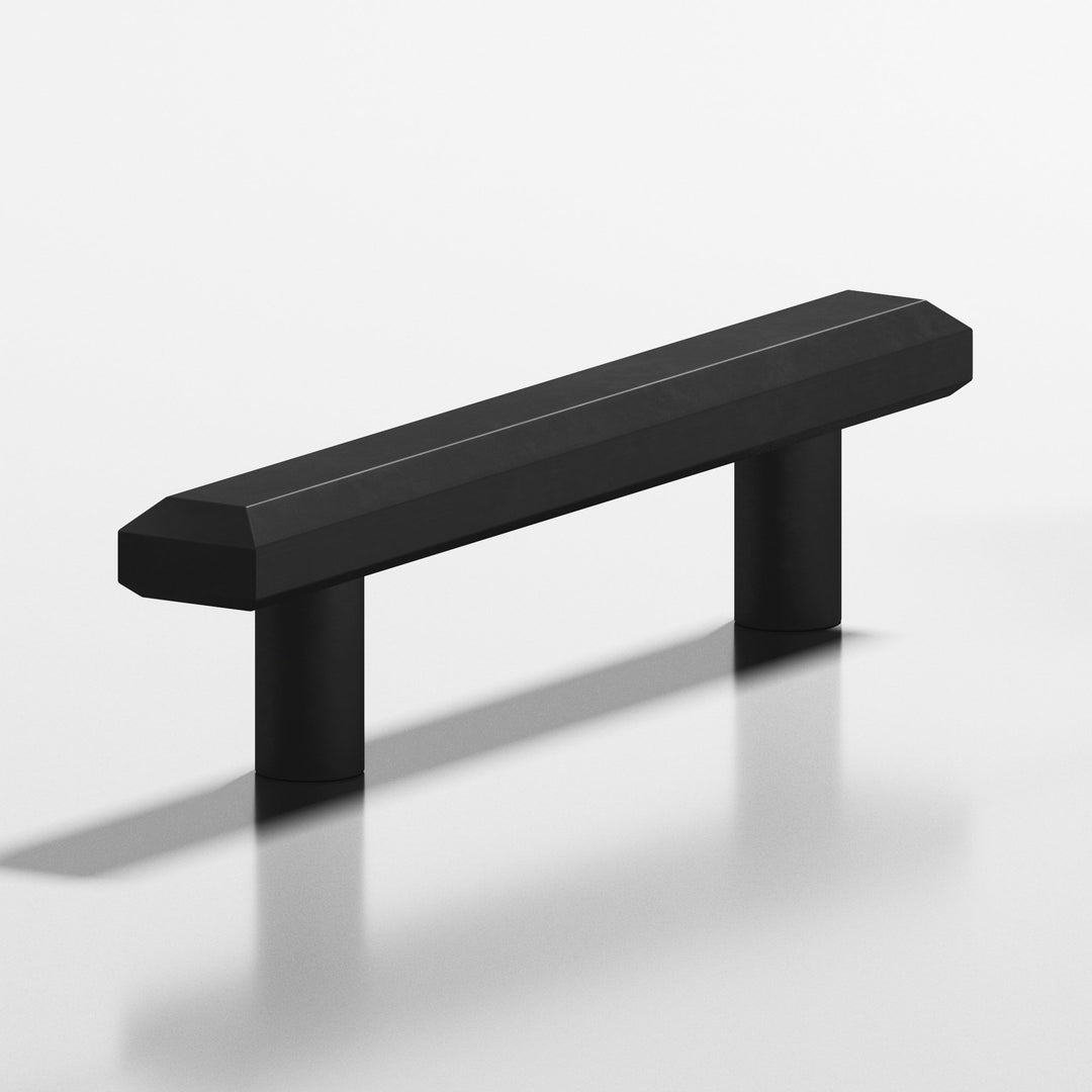 Colonial Bronze 275 Rectangular beveled Appliance Pull with straight posts in Matte Satin Black