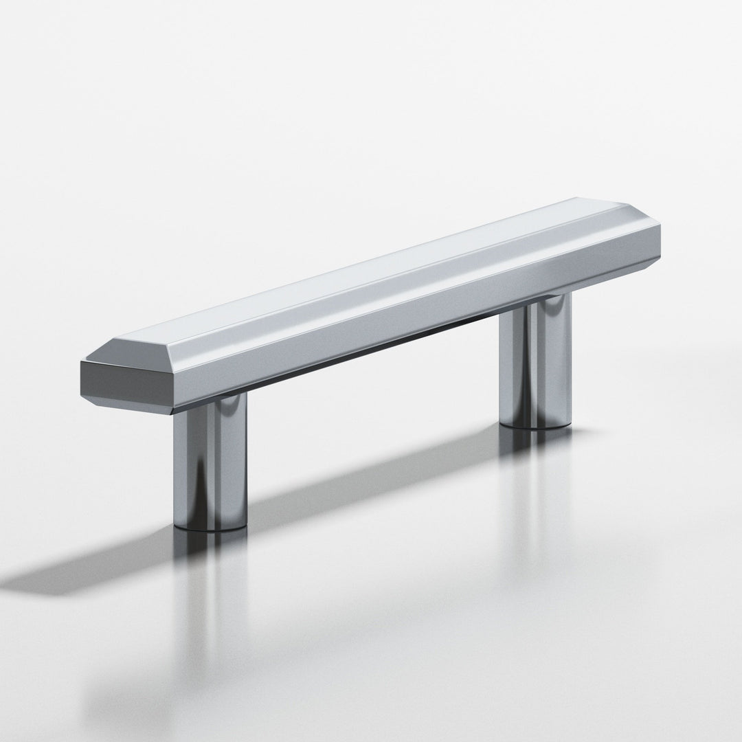 Colonial Bronze 275 Rectangular beveled Appliance Pull with straight posts in Polished Chrome