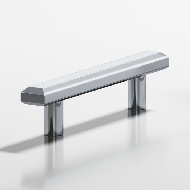 Colonial Bronze 270 Rectangular beveled Cabinet Pull with straight posts in Polished Chrome
