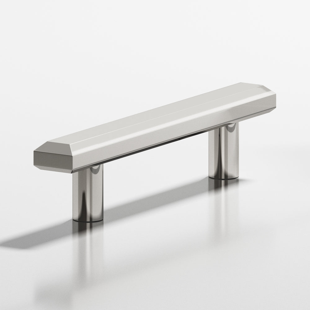Colonial Bronze 275BB Rectangular beveled Back-to-Back Shower Door Pull Kit with straight posts in Polished Nickel