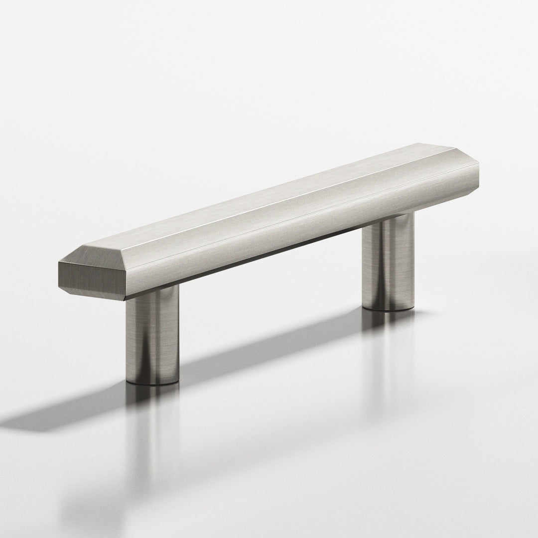 Colonial Bronze 270 Rectangular beveled Cabinet Pull with straight posts in Satin Nickel