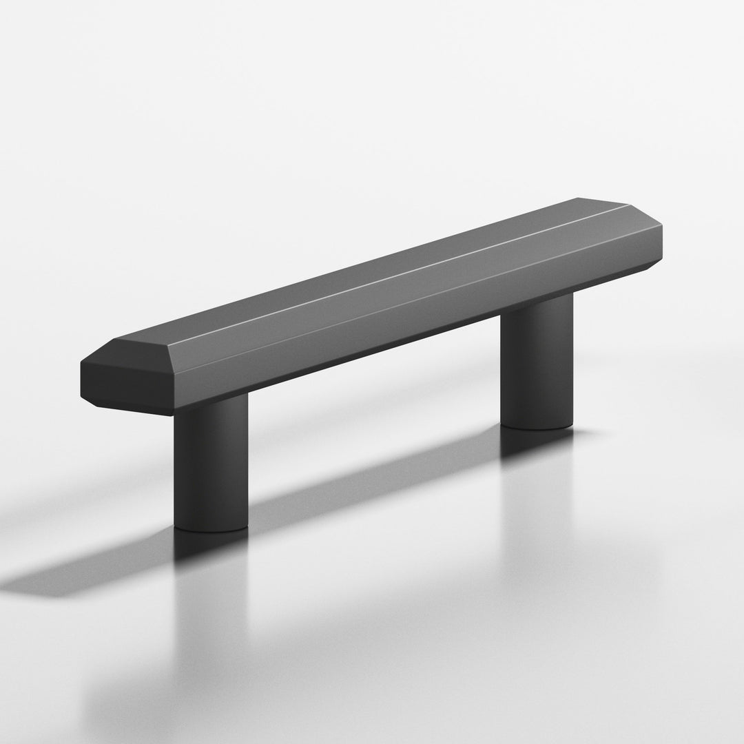 Colonial Bronze 275 Rectangular beveled Appliance Pull with straight posts in Matte Graphite