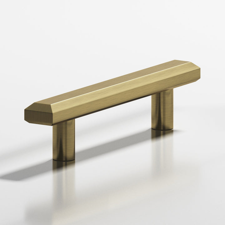 Colonial Bronze 271 Rectangular beveled Cabinet Pull with straight posts in Antique Brass
