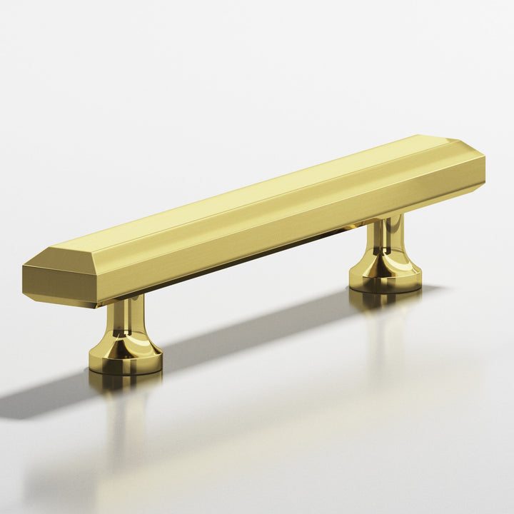 Colonial Bronze 276 Rectangular beveled Appliance Pull with flared posts in Unlacquered Polished Brass