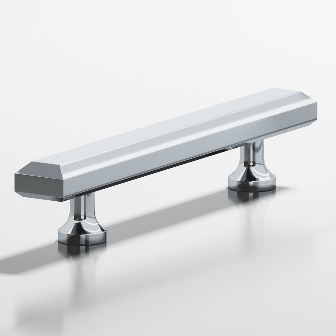 Colonial Bronze 273 Rectangular beveled Cabinet Pull with flared posts in Polished Chrome