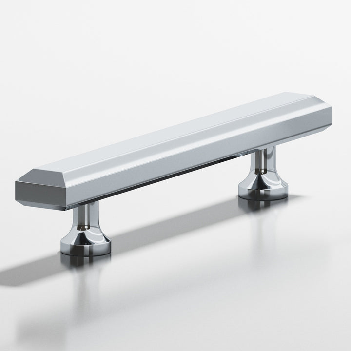 Colonial Bronze 272 Rectangular beveled Cabinet Pull with flared posts in Polished Chrome